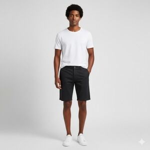 Scotch Soda Black Chino Shorts Mens Size 34‎ Flat Front Casual Summer